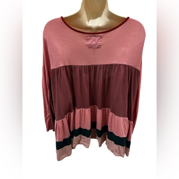 Meadow Rue Anthropologie Mina Colour Block Ruffle Top, Pink-***READ*** - Picture 9 of 9